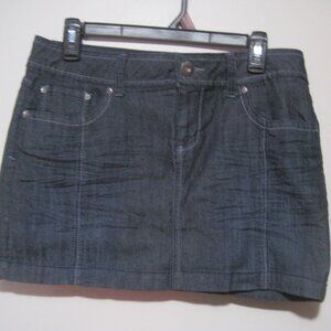 SO Mini Straight Skirt Womens Size 9 Blue Dark Denim Casual Front & Back Pockets